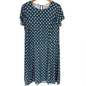 Boden Blue Floral Print Cap Sleeve Fit & Flare Dress Size 10L